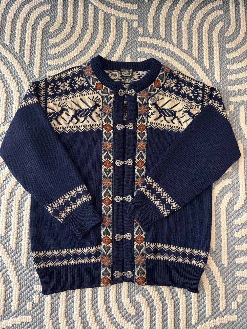 Vintage Dale of Norway Pure Wool Nordic Cardigan Sweater Norway